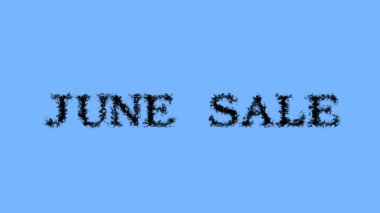 June Sale duman efekti gökyüzü izole arka plan. Yüksek görsel etkiyle canlandırılmış metin efekti. harf ve metin efekti.