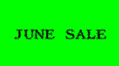 June Sale mesaj efekti yeşil izole arka plan. Yüksek görsel etkiyle canlandırılmış metin efekti. harf ve metin efekti.