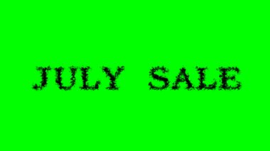 Temmuz ayı duman efekti yeşil izole edilmiş arka plan. Yüksek görsel etkiyle canlandırılmış metin efekti. harf ve metin efekti.