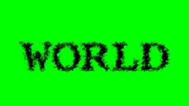 Dünya dumanı efekti yeşil izole arkaplan. Yüksek görsel etkiyle canlandırılmış metin efekti. harf ve metin efekti.