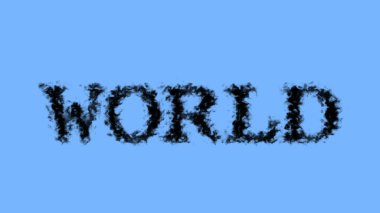 Dünya duman etkisi gökyüzü izole arka plan. Yüksek görsel etkiyle canlandırılmış metin efekti. harf ve metin efekti.