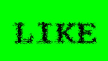 Duman efekti gibi yeşil izole arka plan. Yüksek görsel etkiyle canlandırılmış metin efekti. harf ve metin efekti.