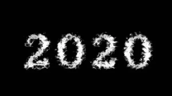 2020 Efecto Texto Nube Fondo Aislado Negro Efecto Texto Animado —  Fotos de Stock