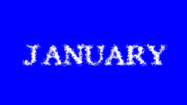 Januari Wolk Tekst Effect Blauw Geïsoleerde Achtergrond Geanimeerd Teksteffect Met — Stockfoto