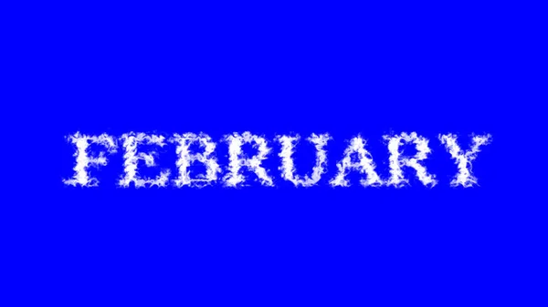 Februari Wolk Tekst Effect Blauw Geïsoleerde Achtergrond Geanimeerd Teksteffect Met — Stockfoto
