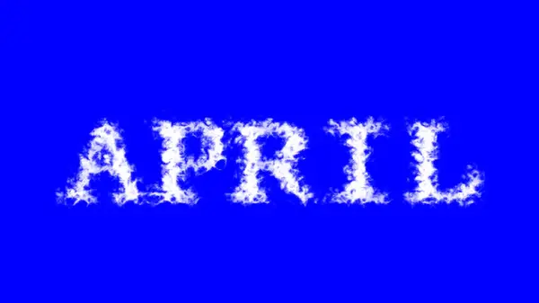 四月云文字效果蓝色孤立的背景 动画文字效果具有高视觉冲击力 字母和文字效果 — 图库照片