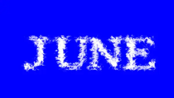Junho Efeito Texto Nuvem Azul Fundo Isolado Efeito Texto Animado — Fotografia de Stock