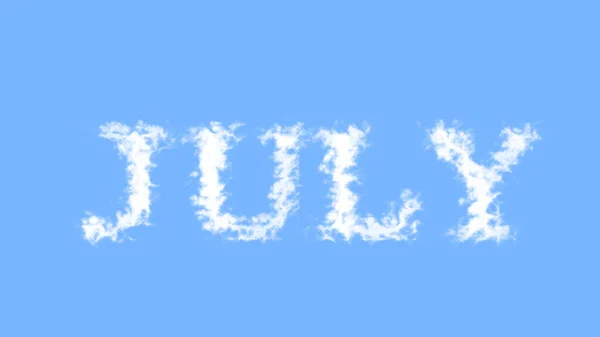 Julho Nuvem Efeito Texto Céu Isolado Fundo Efeito Texto Animado — Fotografia de Stock