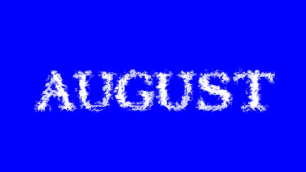 Nube Agosto Efecto Texto Azul Aislado Fondo Efecto Texto Animado —  Fotos de Stock