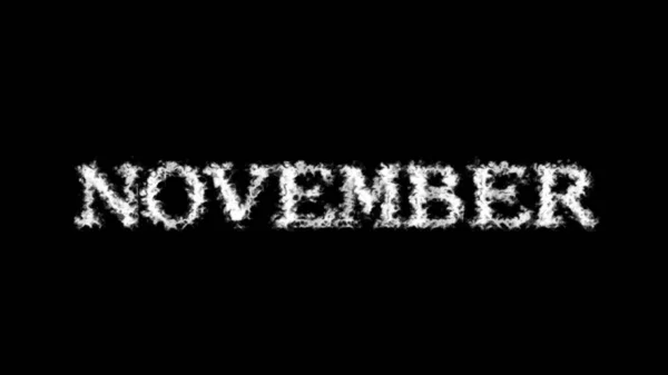 November Cloud Text Effect Black Isolated Background Animated Text Effect — Stock Photo, Image