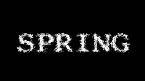 Spring Wolk Tekst Effect Zwart Geïsoleerde Achtergrond Geanimeerd Teksteffect Met — Stockfoto