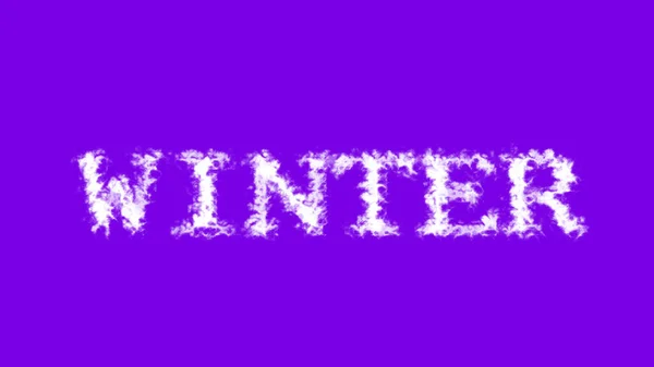 Zima Chmura Tekst Efekt Fioletowy Pojedyncze Tło Animowany Efekt Tekstowy — Zdjęcie stockowe