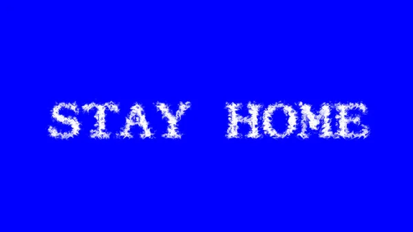 Stay Home Облачный Текстовый Эффект Синий Изолированный Фон Анимированный Текстовый — стоковое фото