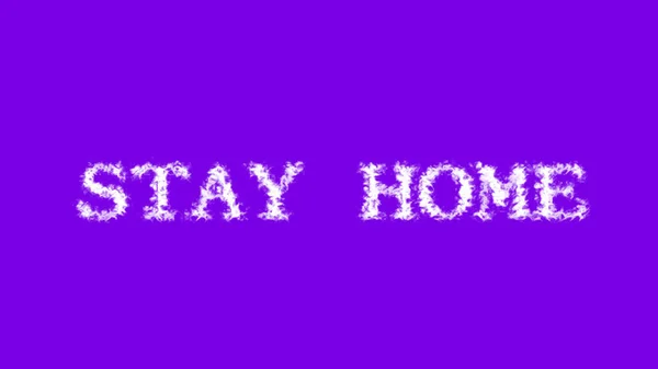 Остаться Дома Текстовый Эффект Облака Фиолетовый Изолированный Фон Анимированный Текстовый — стоковое фото