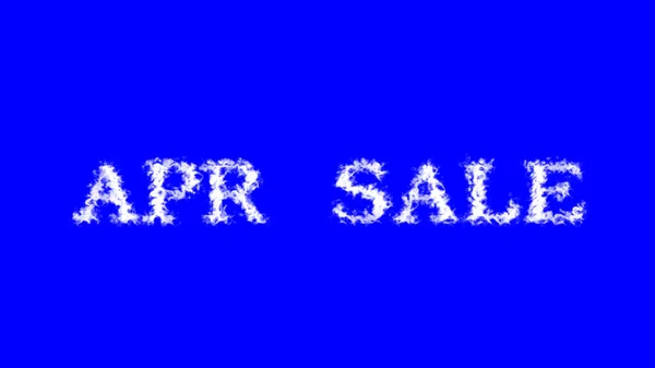 Apr Sale云文字效果为蓝色隔离背景 动画文字效果具有高视觉冲击力 字母和文字效果 — 图库照片