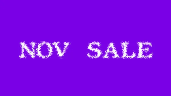 Nov Försäljning Moln Texteffekt Violett Isolerad Bakgrund Animerad Texteffekt Med — Stockfoto