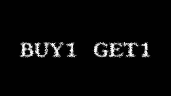 Buy1 Get1 Cloud Text Efekt Černé Izolované Pozadí Animovaný Textový — Stock fotografie