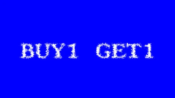 Buy1 Get1 Cloud Text Efekt Modré Izolované Pozadí Animovaný Textový — Stock fotografie