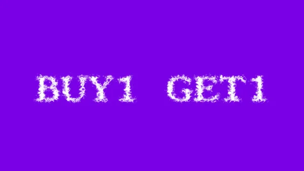Buy1 Get1 Cloud Text Efekt Fialové Izolované Pozadí Animovaný Textový — Stock fotografie