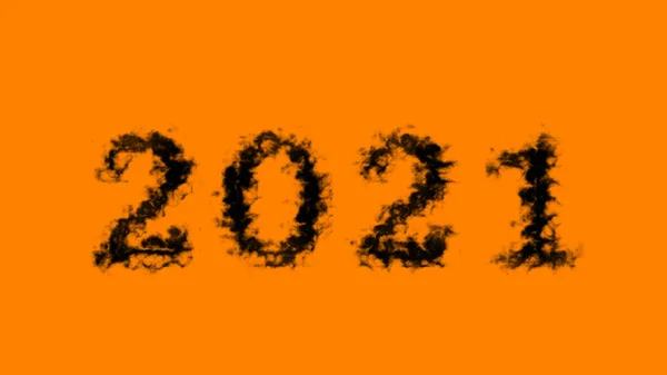 2021 Smoke Text Effect Orange Isolated Background Animated Text Effect — Stock Photo, Image