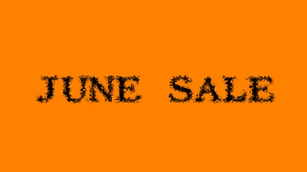 Juni Försäljning Rök Text Effekt Orange Isolerad Bakgrund Animerad Texteffekt — Stockfoto