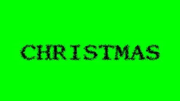 Boże Narodzenie Dym Tekst Efekt Zielony Pojedyncze Tło Animowany Efekt — Zdjęcie stockowe