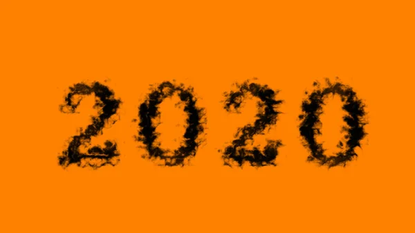 2020 Efeito Texto Fumaça Laranja Fundo Isolado Efeito Texto Animado — Fotografia de Stock