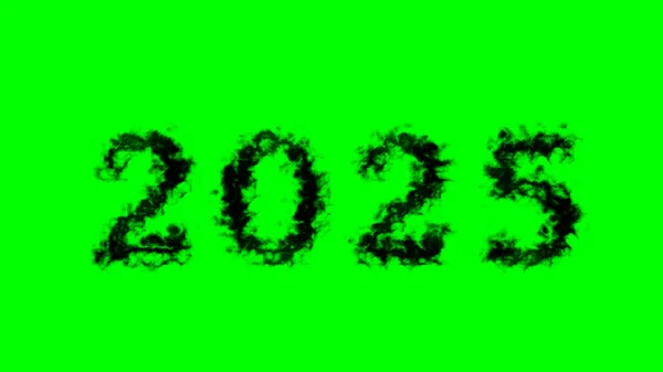 2025 Efeito Texto Fumaça Fundo Isolado Verde Efeito Texto Animado — Fotografia de Stock