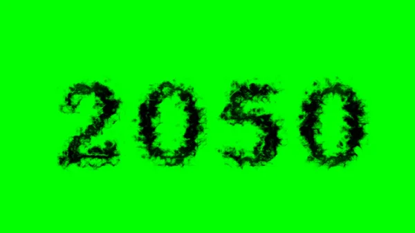 2050 Effet Texte Fumée Fond Isolé Vert Effet Texte Animé — Photo