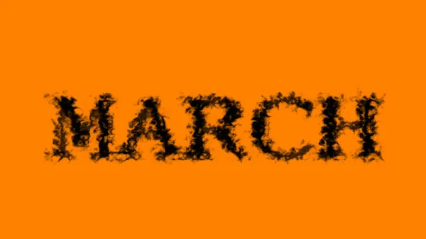 三月烟雾文字效果橙色孤立的背景 动画文字效果具有高视觉冲击力 字母和文字效果 — 图库照片