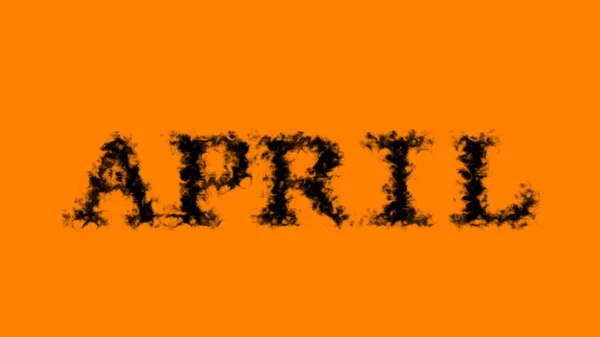 April Smoke Text Effect Orange Isolated Background Animated Text Effect — Stock Photo, Image