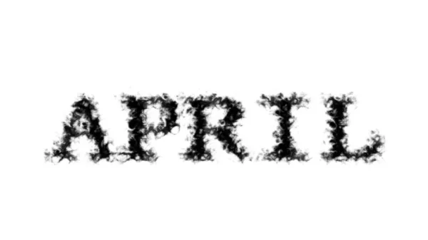 April Smoke Text Effect White Isolated Background Animated Text Effect — Stock Photo, Image