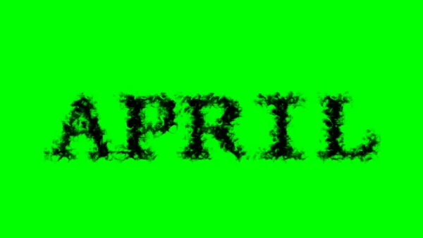 4月煙テキスト効果緑の隔離された背景 視覚効果の高いアニメーションテキスト効果です 手紙とテキスト効果 — ストック写真