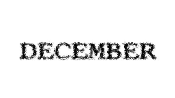 December Rook Tekst Effect Wit Geïsoleerde Achtergrond Geanimeerd Teksteffect Met — Stockfoto