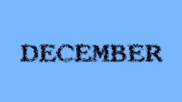 December Rook Tekst Effect Lucht Geïsoleerde Achtergrond Geanimeerd Teksteffect Met — Stockfoto