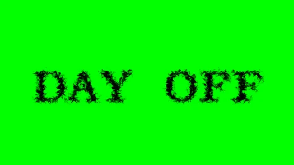 Выходной День Дым Текст Эффект Зеленый Изолированный Фон Анимированный Текстовый — стоковое фото