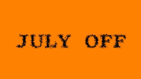 July Smoke Text Effect Orange Isolated Background Animated Text Effect — Stock Photo, Image