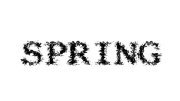 Primavera Efeito Texto Fumaça Fundo Isolado Branco Efeito Texto Animado — Fotografia de Stock