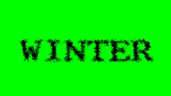 Winter Smoke Text Effect Green Isolated Background Animated Text Effect — Stock Photo, Image