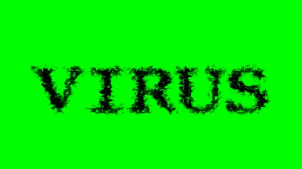 Wirus Dym Tekst Efekt Zielony Izolowane Tło Animowany Efekt Tekstowy — Zdjęcie stockowe