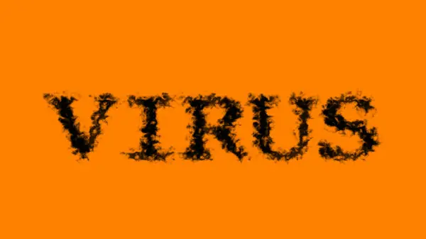 Virus Rök Text Effekt Orange Isolerad Bakgrund Animerad Texteffekt Med — Stockfoto