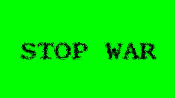 Зупинити Дим Війни Текстовий Ефект Зеленого Ізольованого Фону Анімований Текстовий — стокове фото