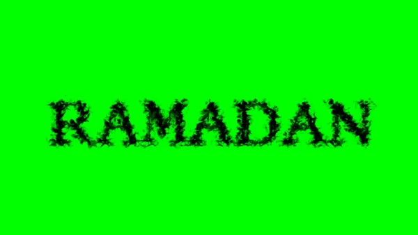 Efeito Texto Fumaça Ramadã Fundo Isolado Verde Efeito Texto Animado — Fotografia de Stock