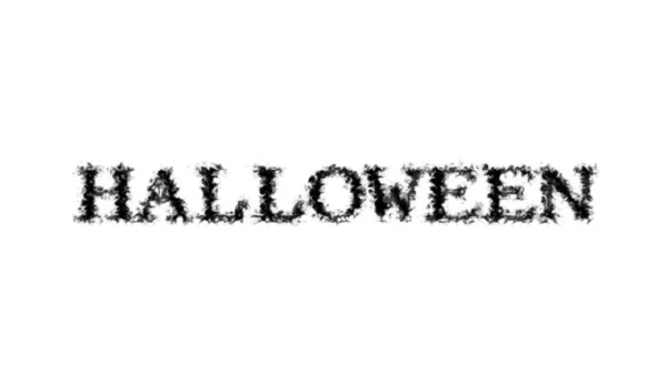 ハロウィンの煙テキスト効果白の隔離された背景 視覚効果の高いアニメーションテキスト効果です 手紙とテキスト効果 — ストック写真