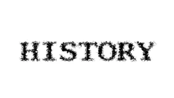 Geschiedenis Rook Tekst Effect Wit Geïsoleerde Achtergrond Geanimeerd Teksteffect Met — Stockfoto
