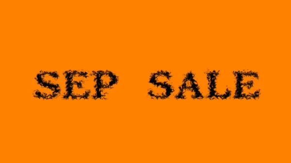 Sep Sale Smoke Text Effect Orange Isolierter Hintergrund Animierte Texteffekte — Stockfoto