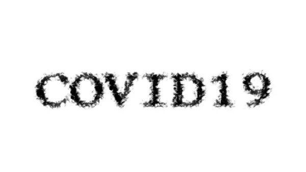 Covid19 Kouřový Efekt Textu Bílé Izolované Pozadí Animovaný Textový Efekt — Stock fotografie