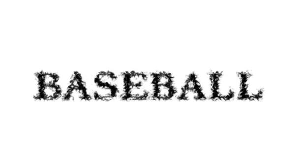 Baseball Rök Text Effekt Vit Isolerad Bakgrund Animerad Texteffekt Med — Stockfoto