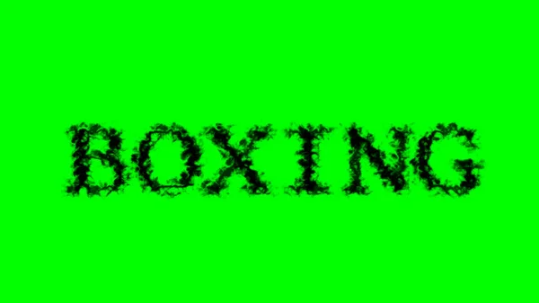 Boxe Efeito Texto Fumaça Fundo Isolado Verde Efeito Texto Animado — Fotografia de Stock