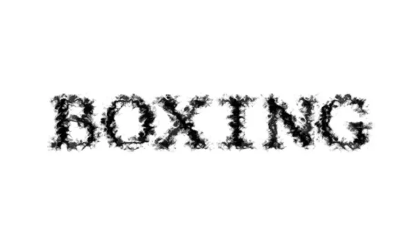 Boxe Efeito Texto Fumaça Fundo Isolado Branco Efeito Texto Animado — Fotografia de Stock